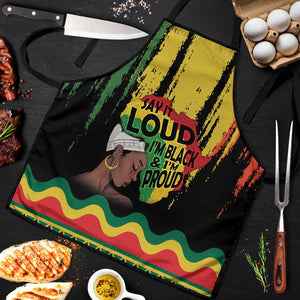 Black History Dreadlocks Map Apron Say It Loud I’m Black and I’m Proud - African Pride