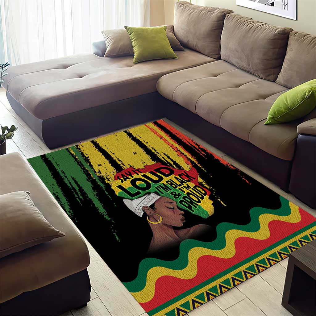 Black History Dreadlocks Map Area Rug Say It Loud I’m Black and I’m Proud - African Pride
