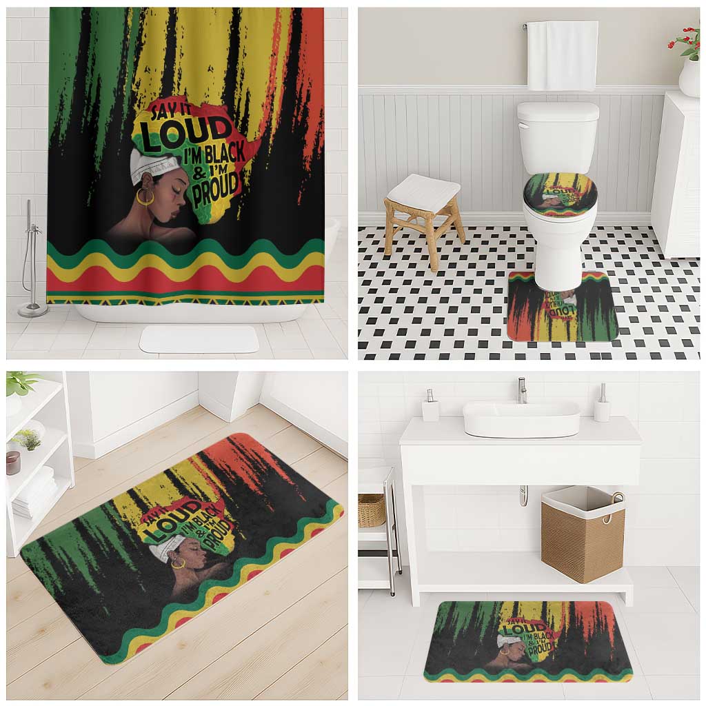Black History Dreadlocks Map Bathroom Set Say It Loud I’m Black and I’m Proud - African Pride