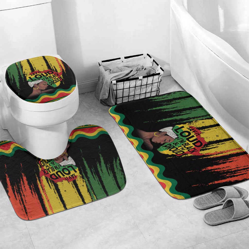 Black History Dreadlocks Map Bathroom Set Say It Loud I’m Black and I’m Proud - African Pride