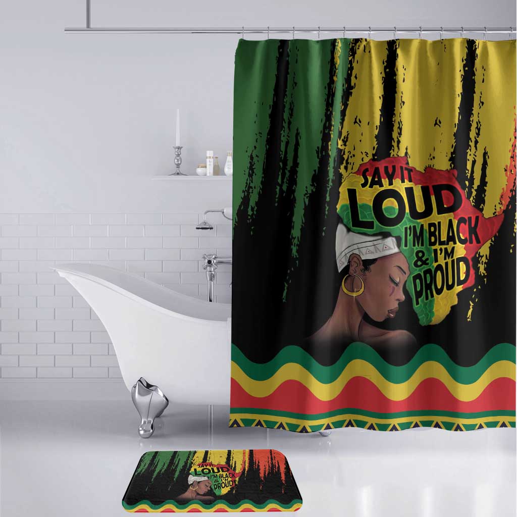 Black History Dreadlocks Map Bathroom Set Say It Loud I’m Black and I’m Proud - African Pride