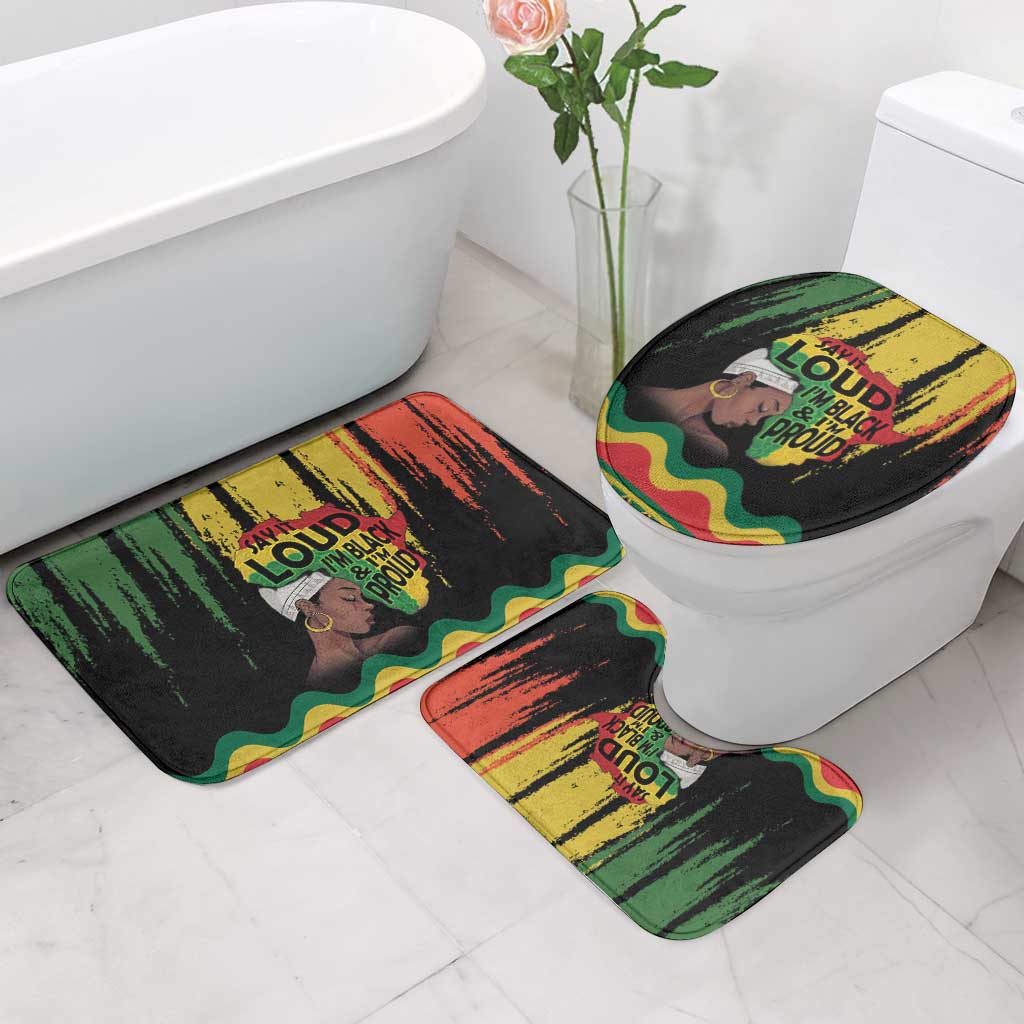 Black History Dreadlocks Map Bathroom Set Say It Loud I’m Black and I’m Proud - African Pride