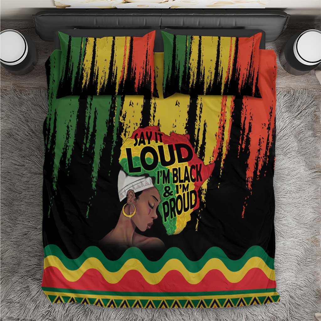 Black History Dreadlocks Map Bedding Set Say It Loud I’m Black and I’m Proud - African Pride