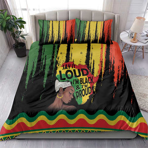 Black History Dreadlocks Map Bedding Set Say It Loud I’m Black and I’m Proud - African Pride