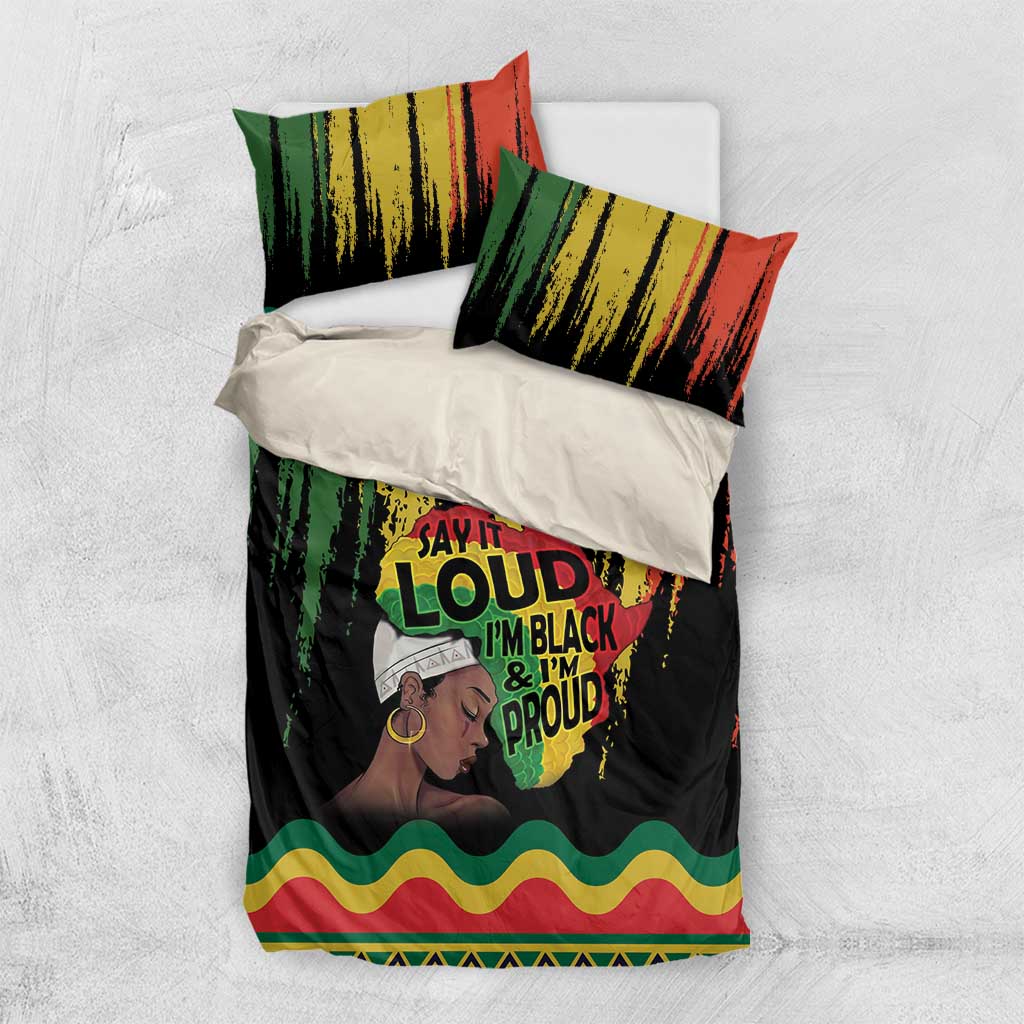 Black History Dreadlocks Map Bedding Set Say It Loud I’m Black and I’m Proud - African Pride