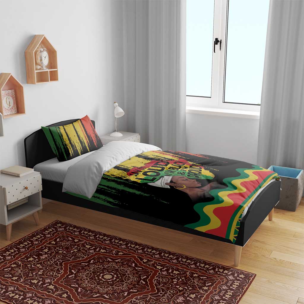 Black History Dreadlocks Map Bedding Set Say It Loud I’m Black and I’m Proud - African Pride