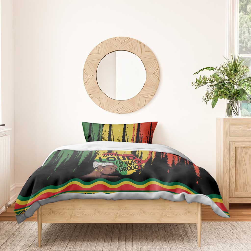 Black History Dreadlocks Map Bedding Set Say It Loud I’m Black and I’m Proud - African Pride