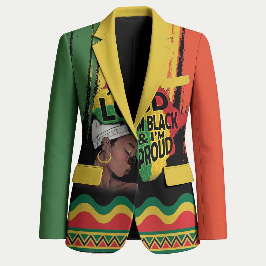 Black History Dreadlocks Map Blazer Say It Loud I’m Black and I’m Proud - African Pride