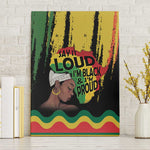 Black History Dreadlocks Map Canvas Wall Art Say It Loud I’m Black and I’m Proud - African Pride