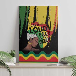 Black History Dreadlocks Map Canvas Wall Art Say It Loud I’m Black and I’m Proud - African Pride