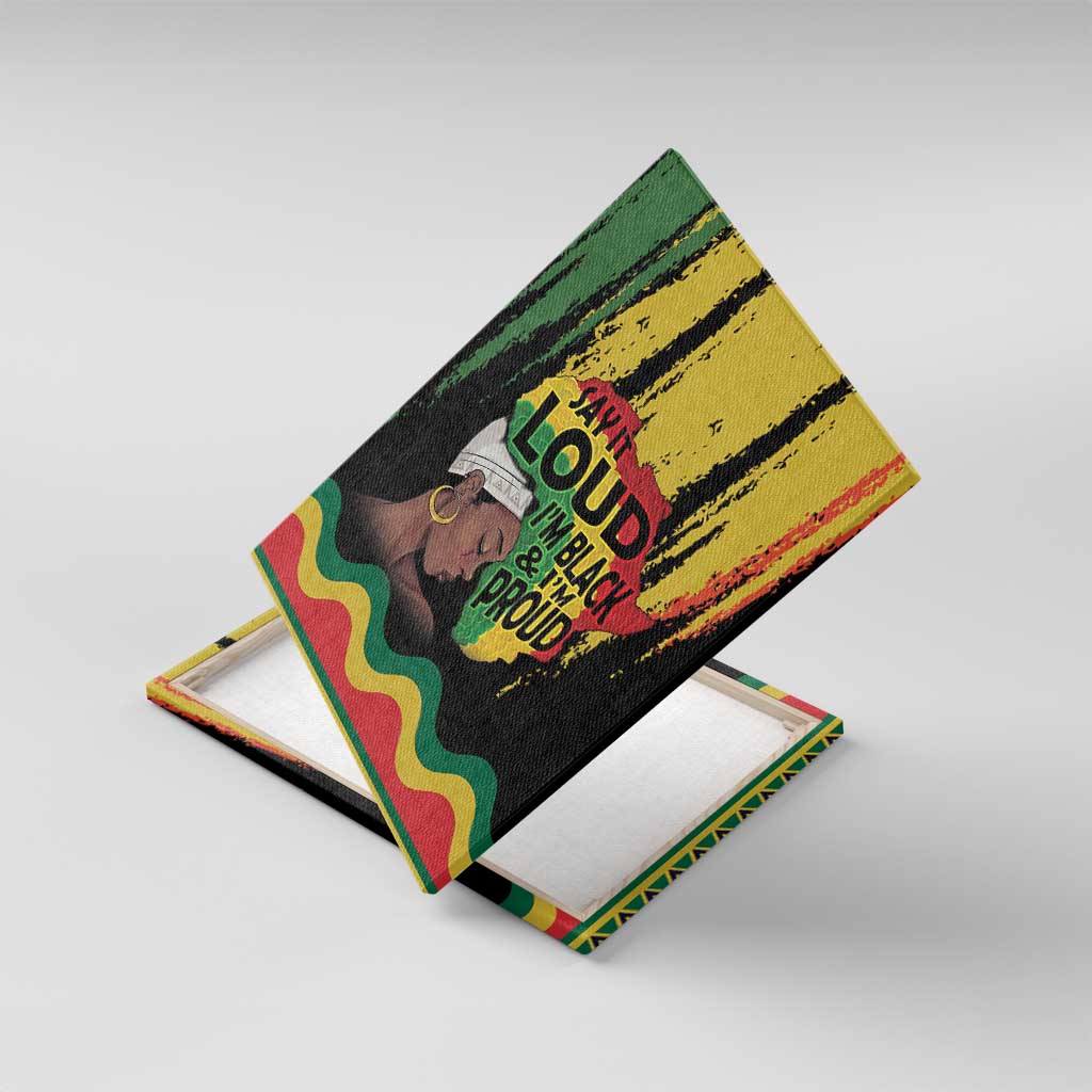 Black History Dreadlocks Map Canvas Wall Art Say It Loud I’m Black and I’m Proud - African Pride