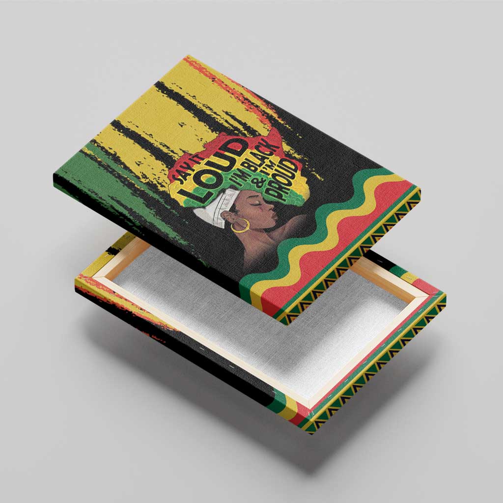 Black History Dreadlocks Map Canvas Wall Art Say It Loud I’m Black and I’m Proud - African Pride