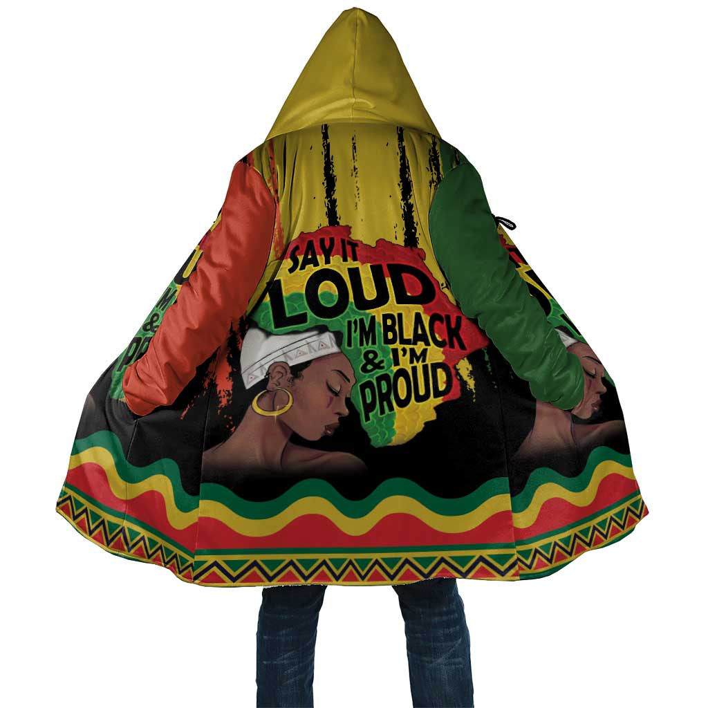 Black History Dreadlocks Map Cloak Say It Loud I’m Black and I’m Proud - African Pride