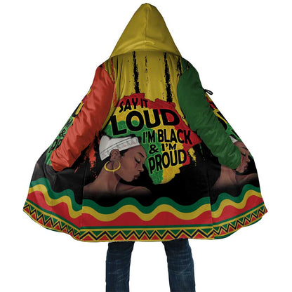 Black History Dreadlocks Map Cloak Say It Loud I’m Black and I’m Proud - African Pride