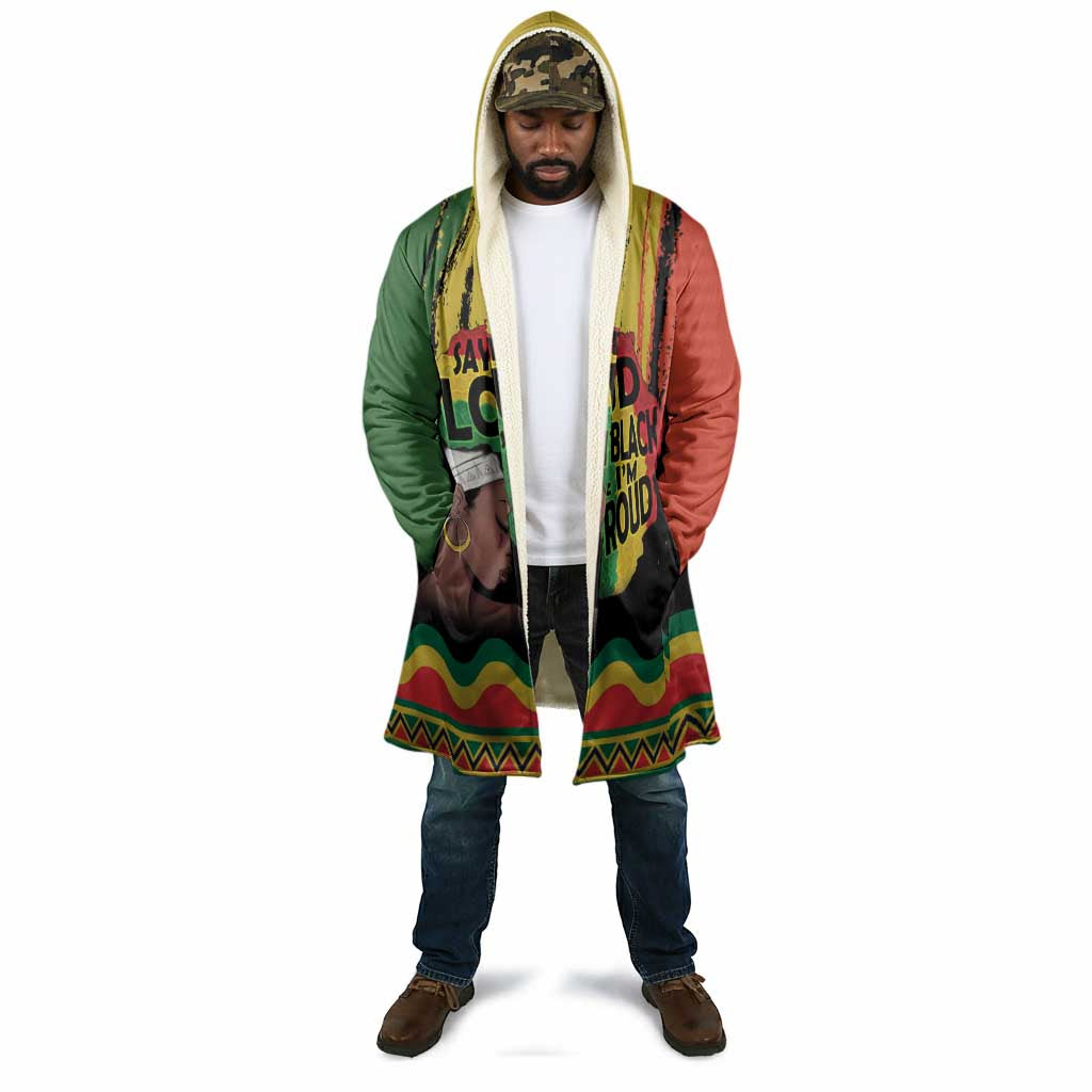 Black History Dreadlocks Map Cloak Say It Loud I’m Black and I’m Proud - African Pride