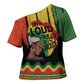 Black History Dreadlocks Map Cross Shoulder Shirt Say It Loud I’m Black and I’m Proud - African Pride