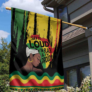 Black History Dreadlocks Map Garden Flag Say It Loud I’m Black and I’m Proud - African Pride