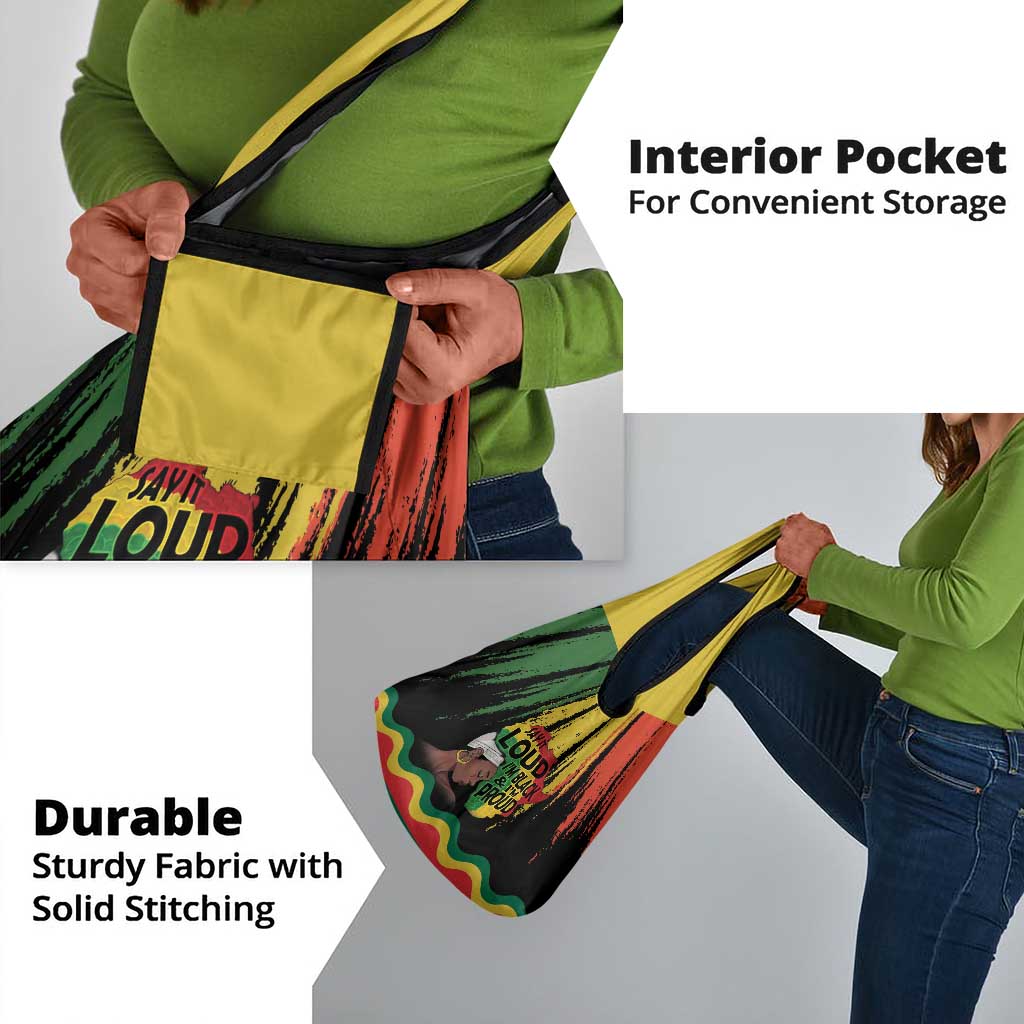 Black History Dreadlocks Map Grocery Bag Say It Loud I’m Black and I’m Proud - African Pride