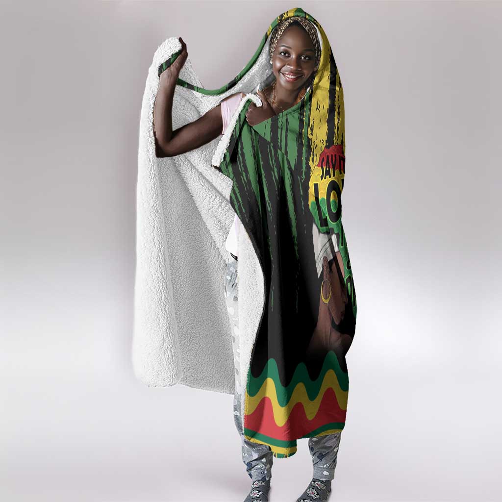 Black History Dreadlocks Map Hooded Blanket Say It Loud I’m Black and I’m Proud - African Pride