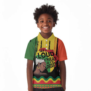 Black History Dreadlocks Map Kid Polo Shirt Say It Loud Im Black and Im Proud LT19