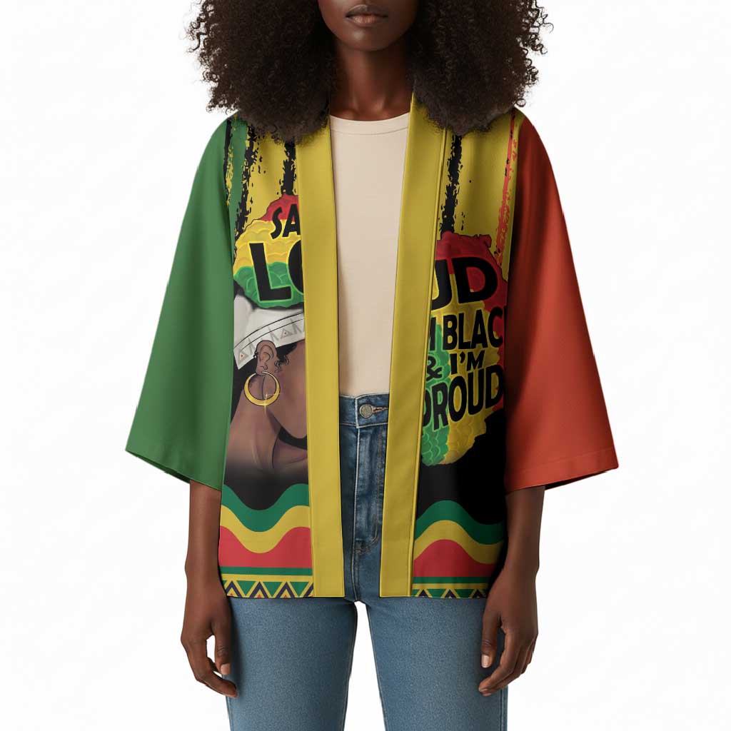 Black History Dreadlocks Map Kimono Say It Loud I’m Black and I’m Proud - African Pride