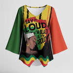 Black History Dreadlocks Map Kimono Sleeve Blouse Say It Loud I’m Black and I’m Proud - African Pride
