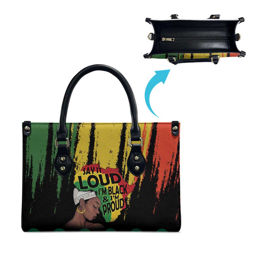 Black History Dreadlocks Map Leather Bag Say It Loud I’m Black and I’m Proud - African Pride