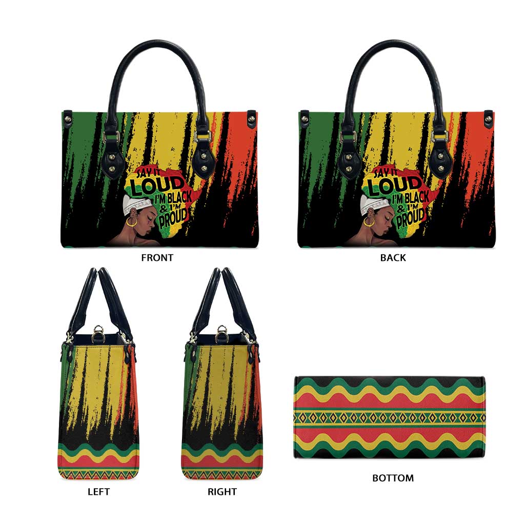 Black History Dreadlocks Map Leather Bag Say It Loud I’m Black and I’m Proud - African Pride