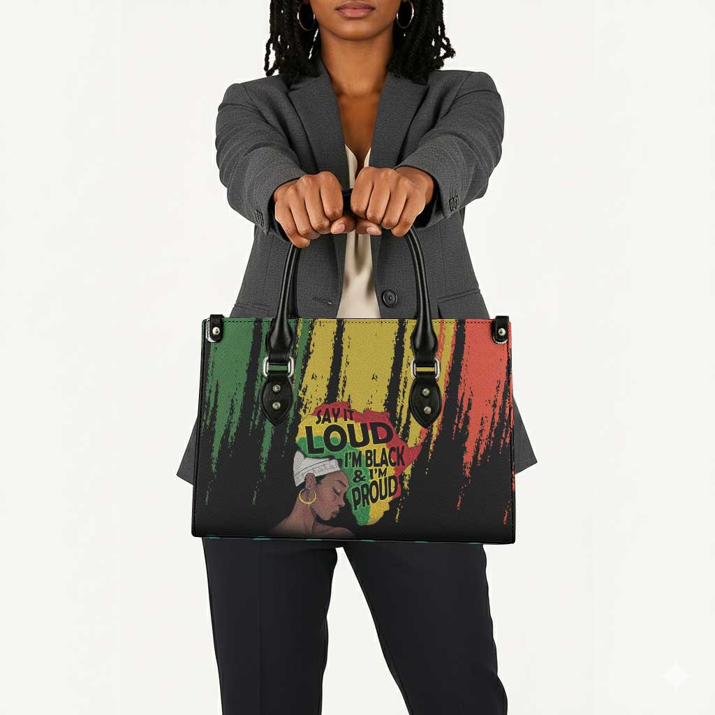 Black History Dreadlocks Map Leather Bag Say It Loud I’m Black and I’m Proud - African Pride