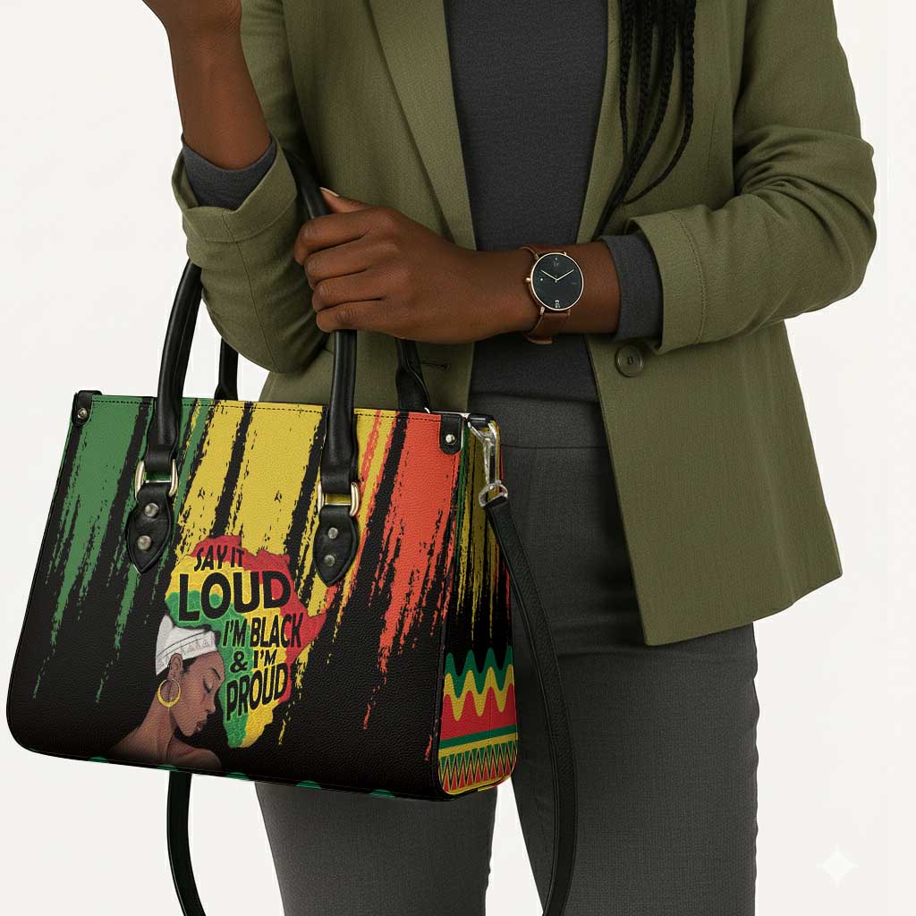 Black History Dreadlocks Map Leather Bag Say It Loud I’m Black and I’m Proud - African Pride