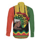 Black History Dreadlocks Map Long Sleeve Button Shirt Say It Loud I’m Black and I’m Proud - African Pride