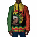 Black History Dreadlocks Map Padded Jacket Say It Loud I’m Black and I’m Proud - African Pride