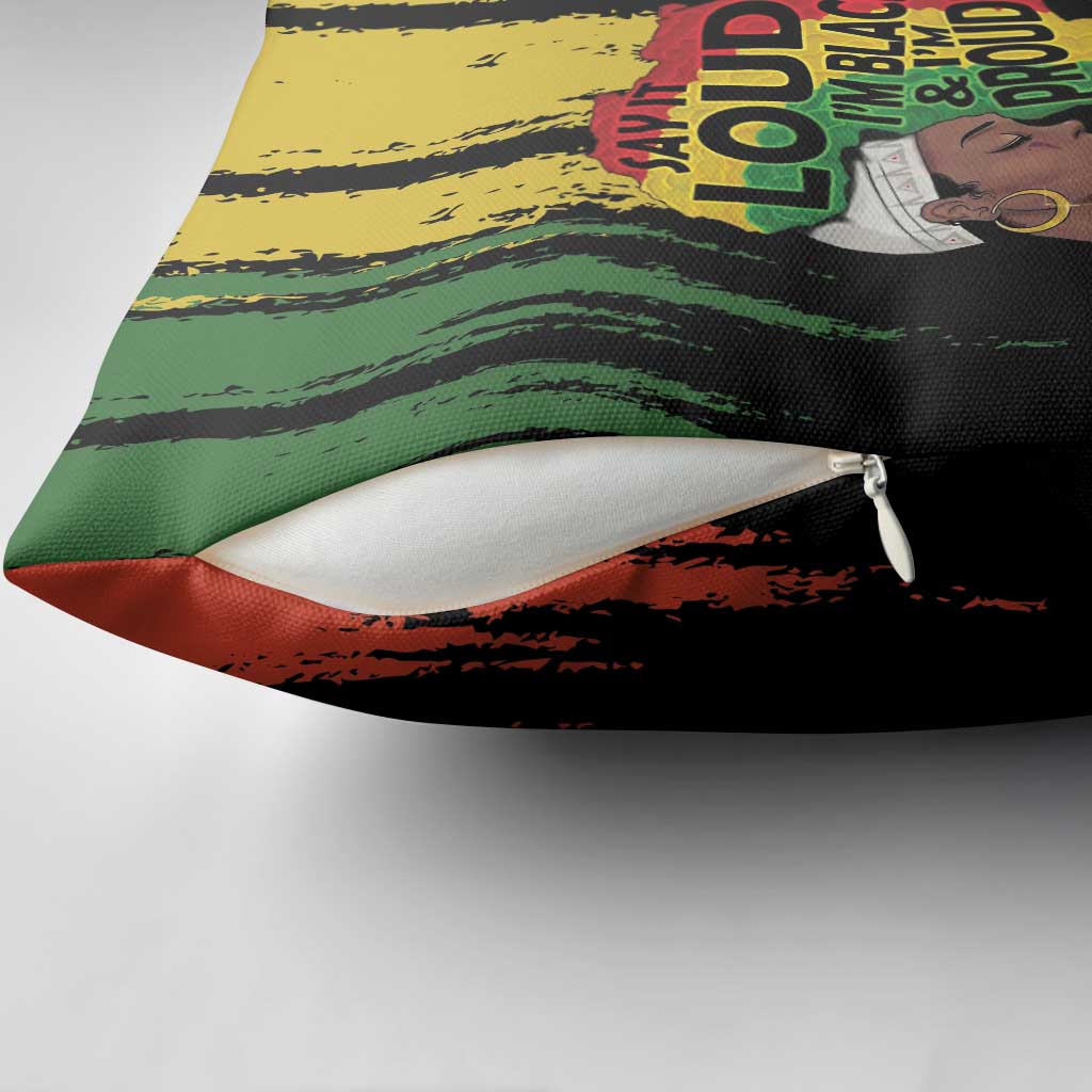 Black History Dreadlocks Map Pillow Cover Say It Loud I’m Black and I’m Proud - African Pride