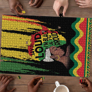 Black History Dreadlocks Map Puzzle Say It Loud I’m Black and I’m Proud - African Pride