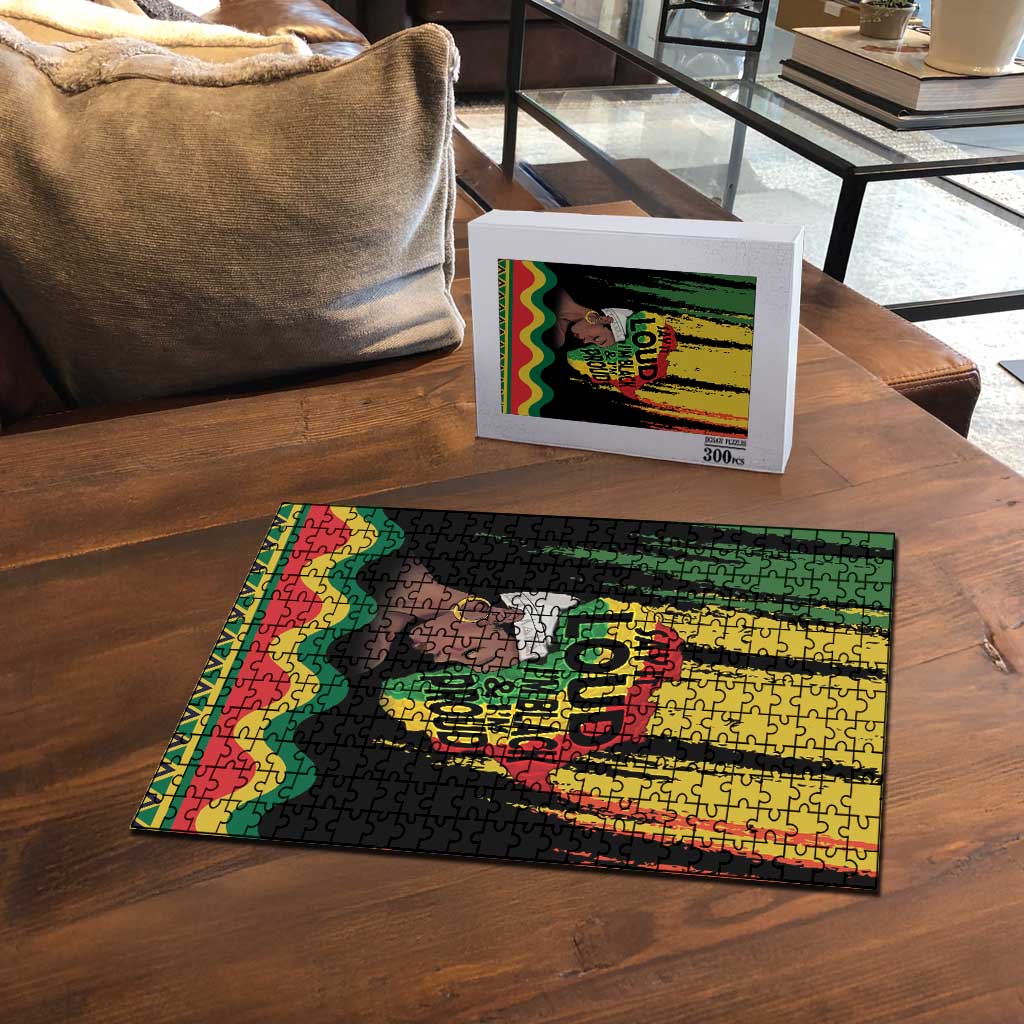 Black History Dreadlocks Map Puzzle Say It Loud I’m Black and I’m Proud - African Pride