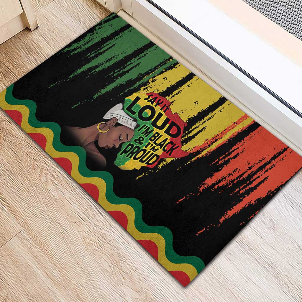 Black History Dreadlocks Map Rubber Doormat Say It Loud I’m Black and I’m Proud - African Pride