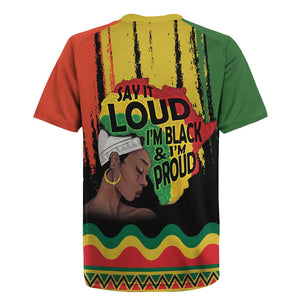 Black History Dreadlocks Map Rugby Jersey Say It Loud Im Black and Im Proud LT19