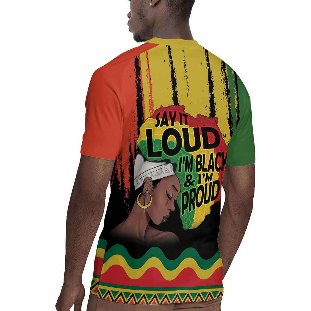 Black History Dreadlocks Map Rugby Jersey Say It Loud Im Black and Im Proud LT19