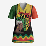 Black History Dreadlocks Map Scrub Top Say It Loud I’m Black and I’m Proud - African Pride