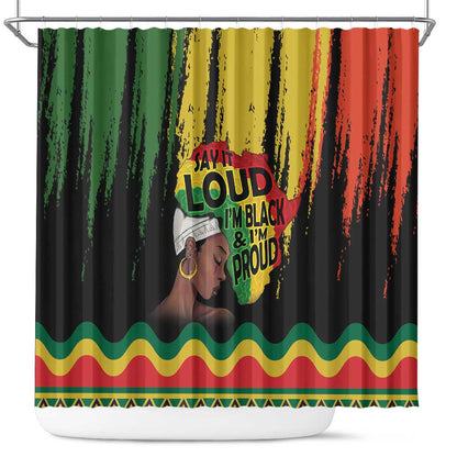 Black History Dreadlocks Map Shower Curtain Say It Loud I’m Black and I’m Proud - African Pride
