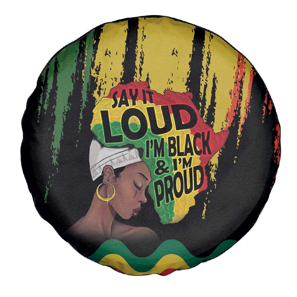 Black History Dreadlocks Map Spare Tire Cover Say It Loud I’m Black and I’m Proud - African Pride