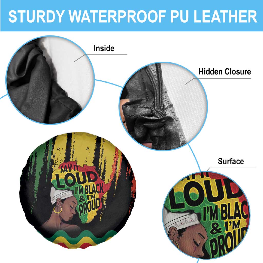 Black History Dreadlocks Map Spare Tire Cover Say It Loud I’m Black and I’m Proud - African Pride