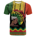Black History Dreadlocks Map T shirt Say It Loud Im Black and Im Proud LT19