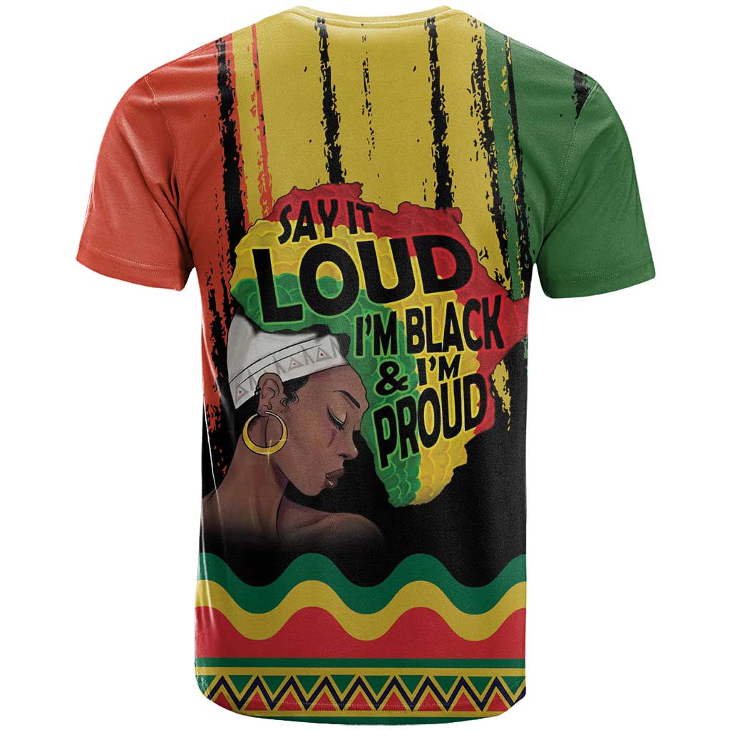 Black History Dreadlocks Map T shirt Say It Loud Im Black and Im Proud LT19