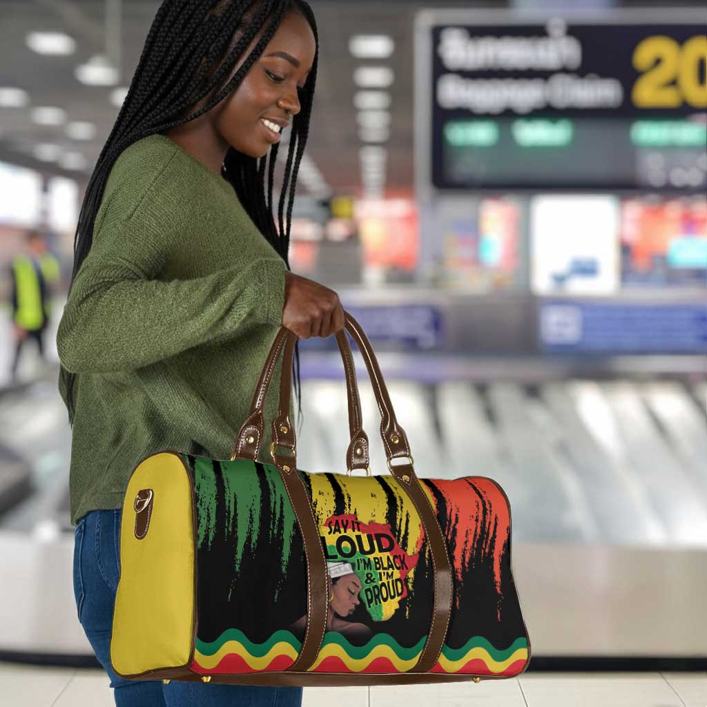 Black History Dreadlocks Map Travel Bag Say It Loud I’m Black and I’m Proud - African Pride