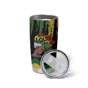 Black History Dreadlocks Map Tumbler Cup Say It Loud I’m Black and I’m Proud - African Pride