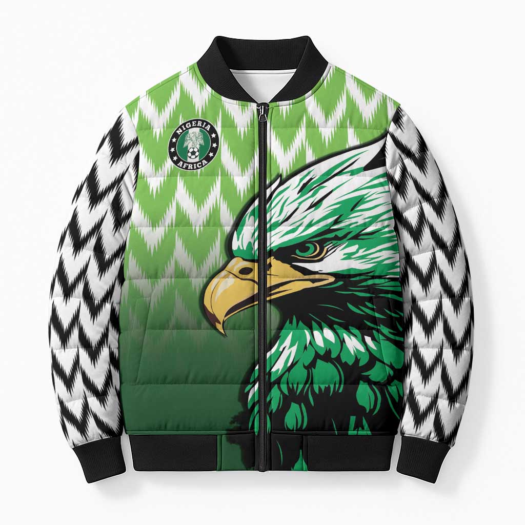 Custom Nigeria Football Bomber Puffer Jacket The Super Eagles Rise