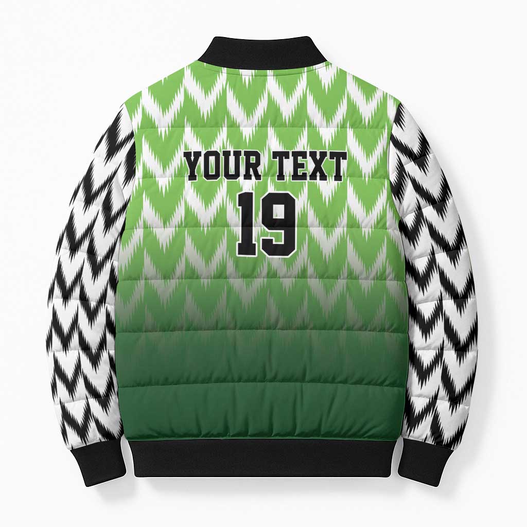 Custom Nigeria Football Bomber Puffer Jacket The Super Eagles Rise