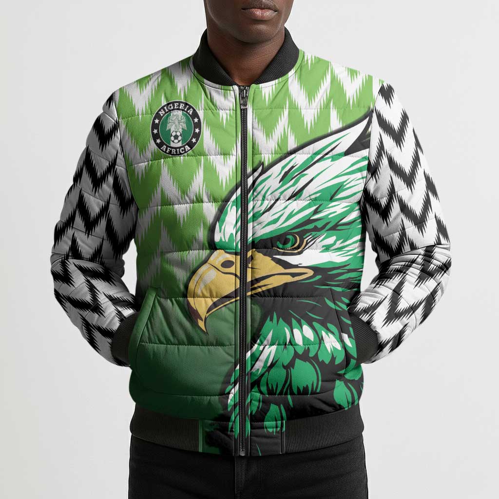 Custom Nigeria Football Bomber Puffer Jacket The Super Eagles Rise