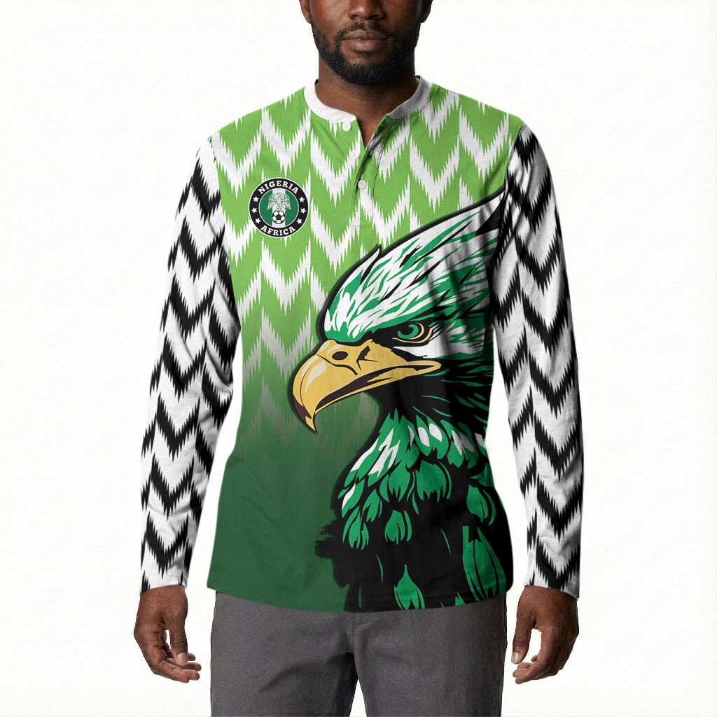 Custom Nigeria Football Button Sweatshirt The Super Eagles Rise